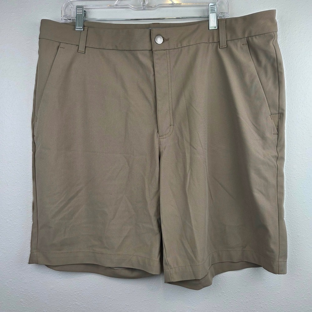 VRST Mens Golf Shorts Brown Flat Front Performance Size 40